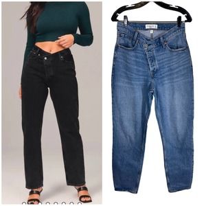 Abercrombie Curve Love The Dad High Rise Jean Crossover Waistband 27 /4